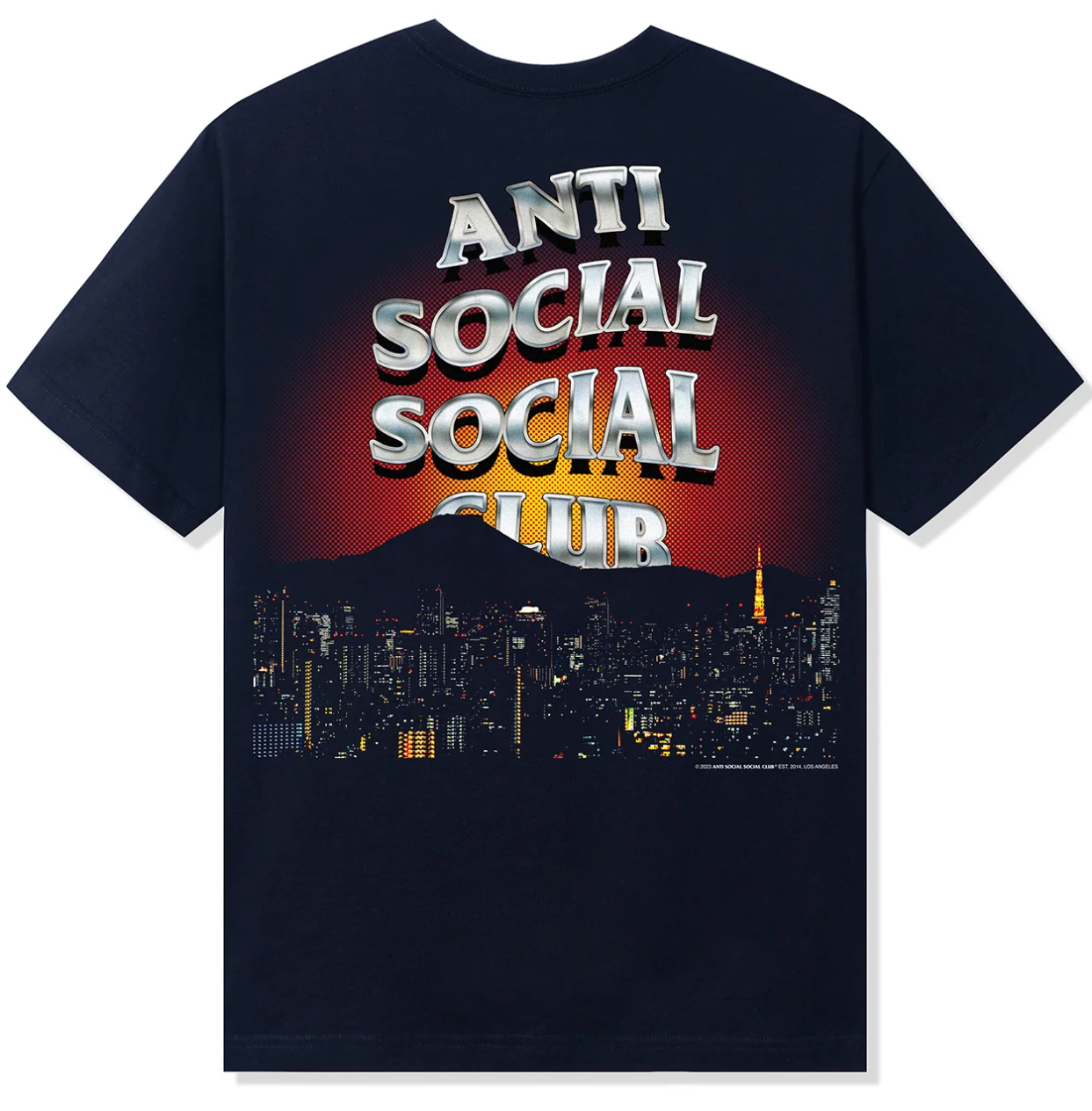 Anti Social Social Club Rising Sun Tee Navy