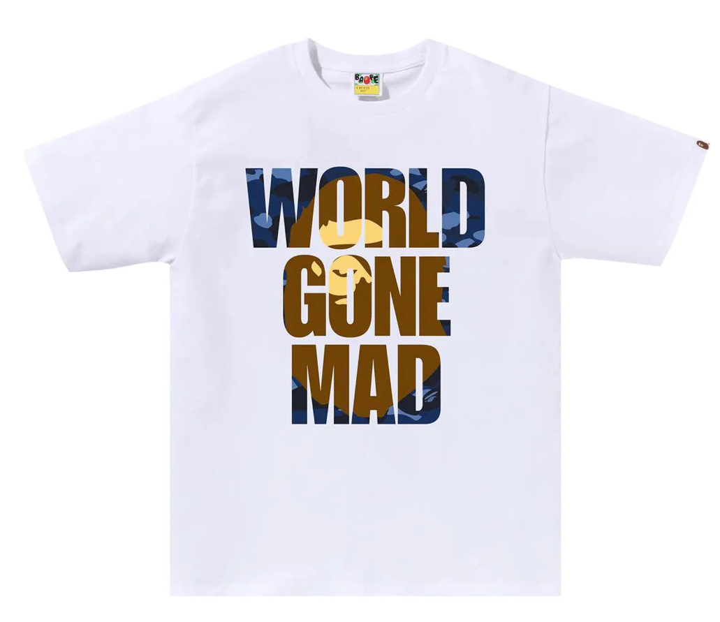 BAPE Color Camo WGM Ape Head Overlap Tee White