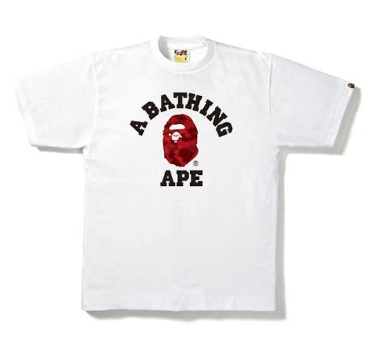 BAPE Color Camo College Tee White/Red