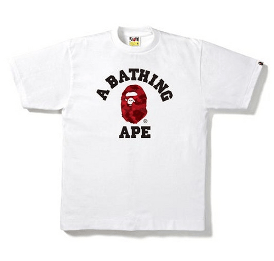 BAPE Color Camo College Tee White/Red