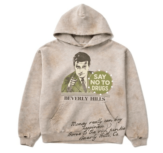 Amis Et Fleurs Rich Junkies Washed Grey Hoodie