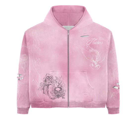 Flowar Hydrangea Zip Up Pink