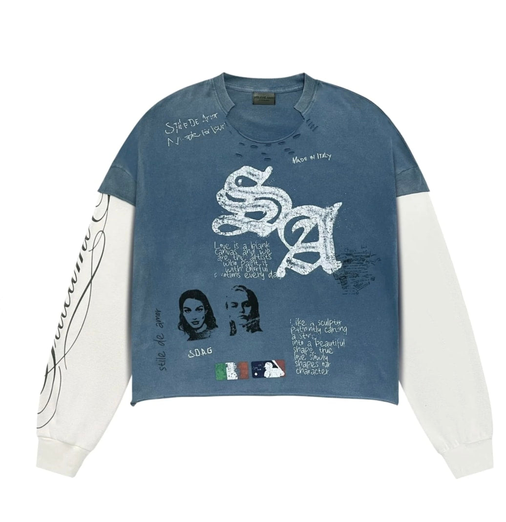 Stile De Amor Navy Sqaudra Long Sleeve
