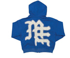 Mixed Emotions Blue Rhinestone Zip Up