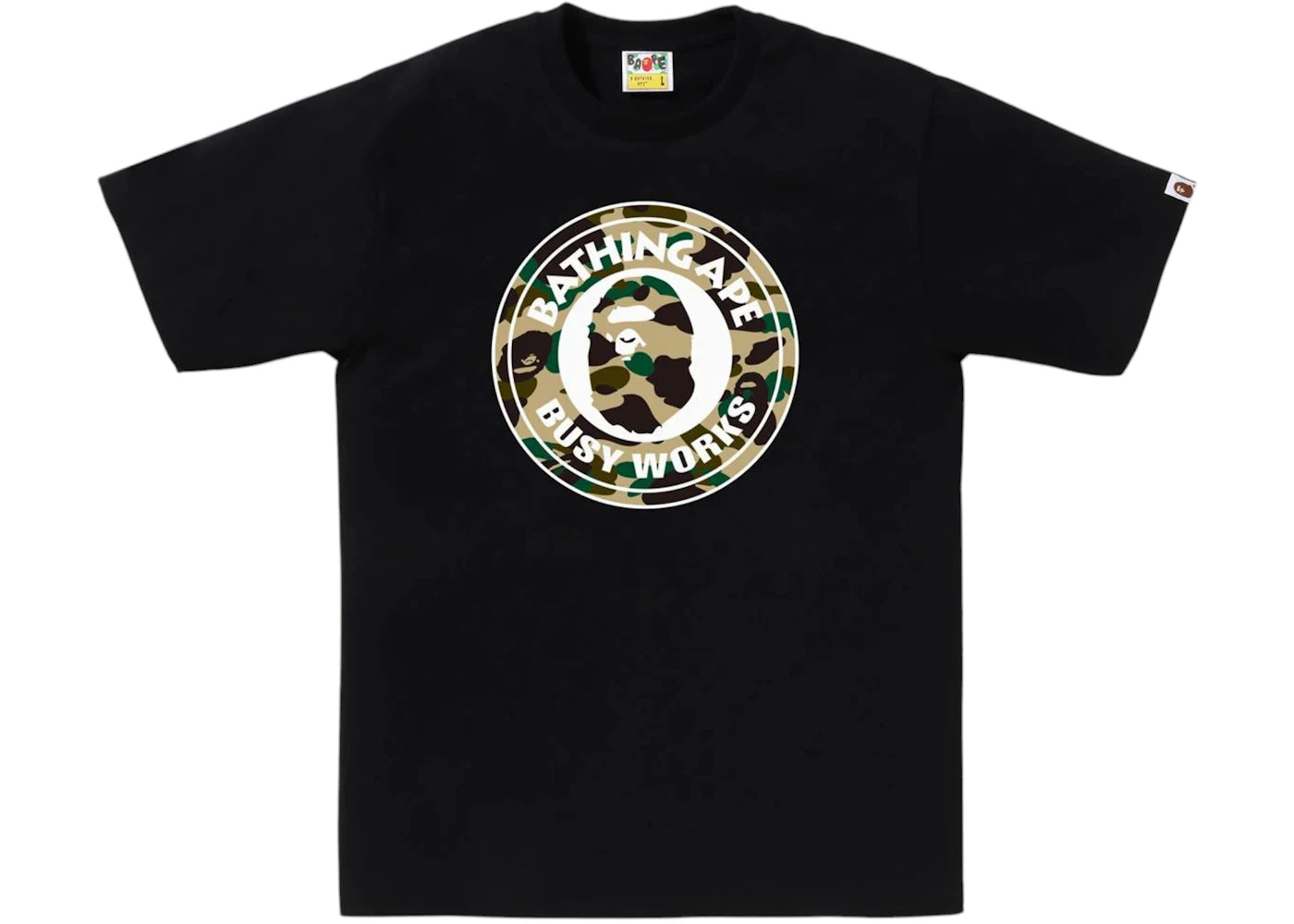 BAPE 1st Camo Busy Works Tee Black/Yellow