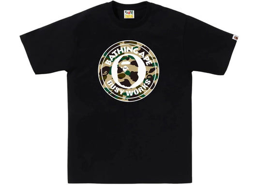 BAPE 1st Camo Busy Works Tee Black/Yellow