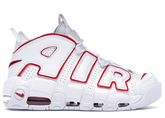 Nike Air More Uptempo White Varsity Red Outline