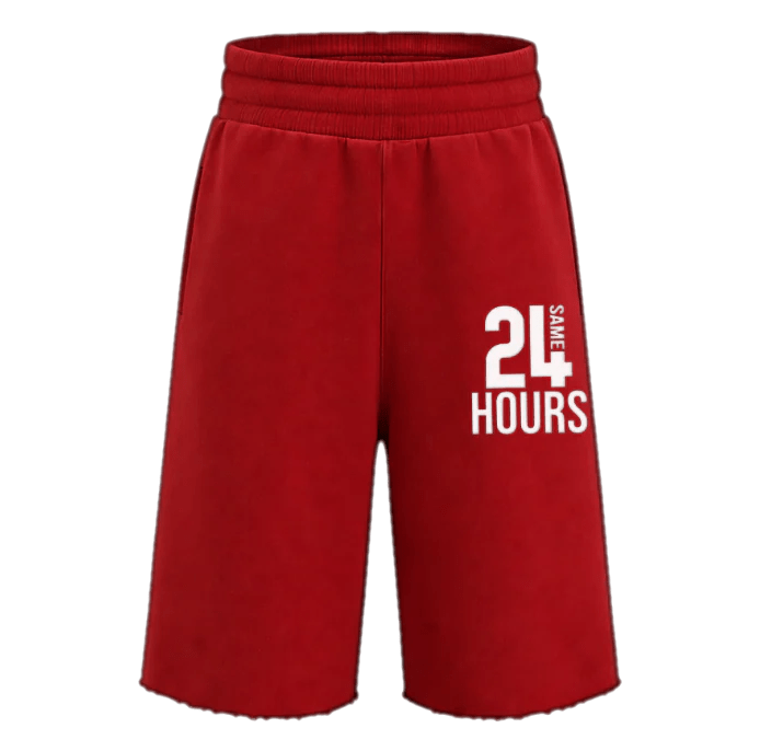 Same 24HRS Sweat Shorts Red