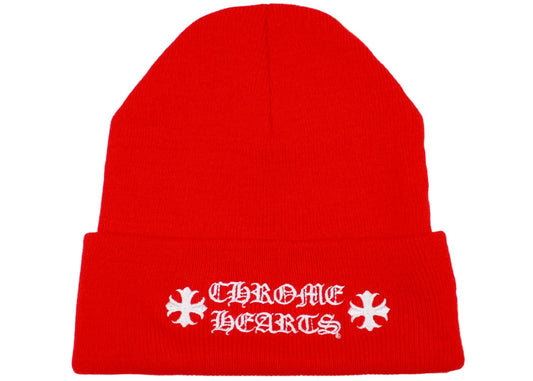 Chrome Hearts Logo Beanie Red