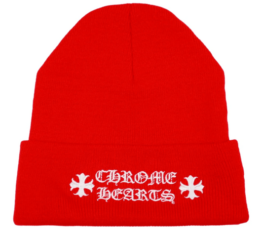 Chrome Hearts Logo Beanie Red