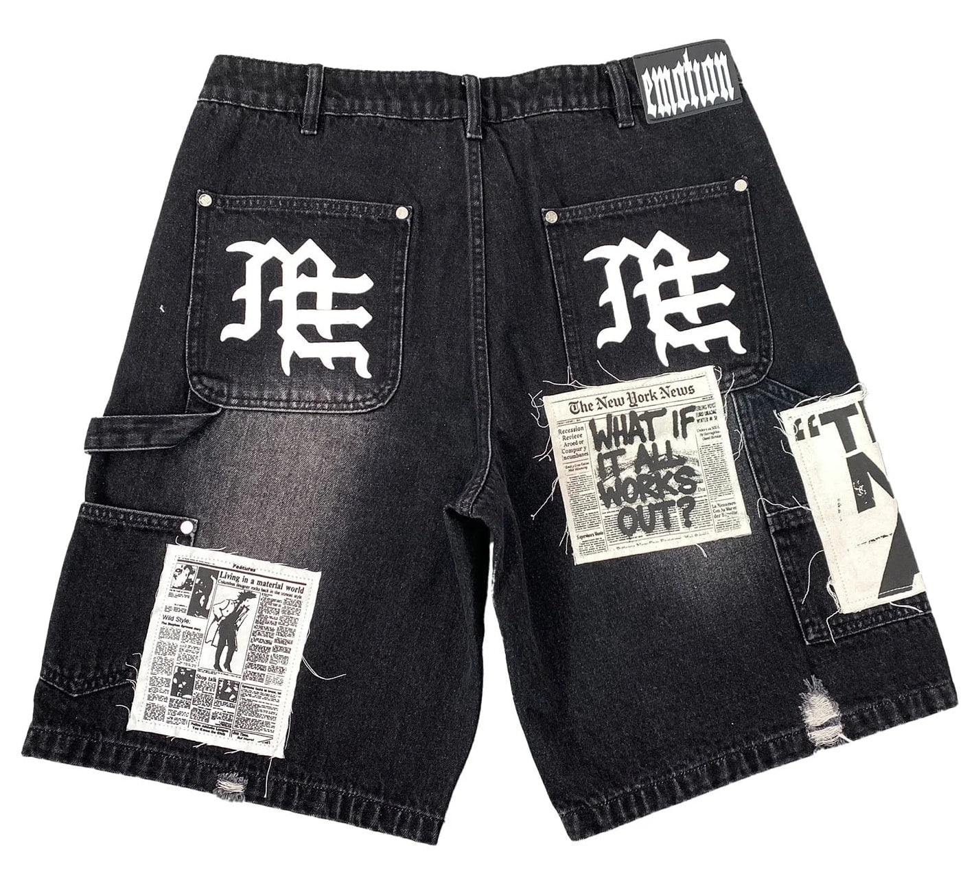 Mixed Emotions Black AI Denim Shorts