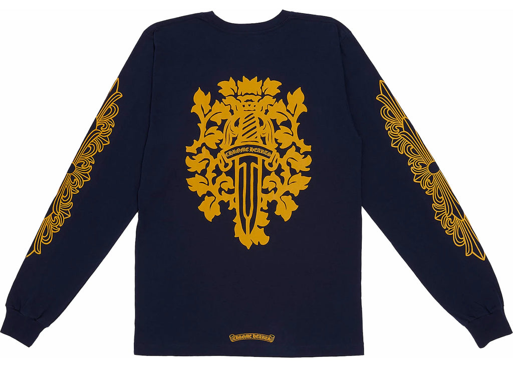 Chrome Hearts V89 Dagger L/S T-shirt Navy/Yellow