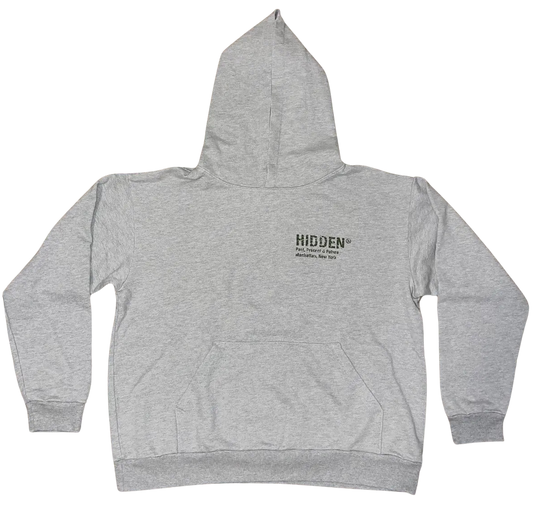 Hidden NY Heather Grey Cracked Logo Hoodie