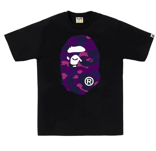 BAPE Color Camo Big Ape Head Tee Black/Purple