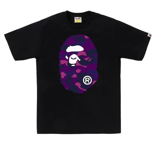 BAPE Color Camo Big Ape Head Tee Black/Purple