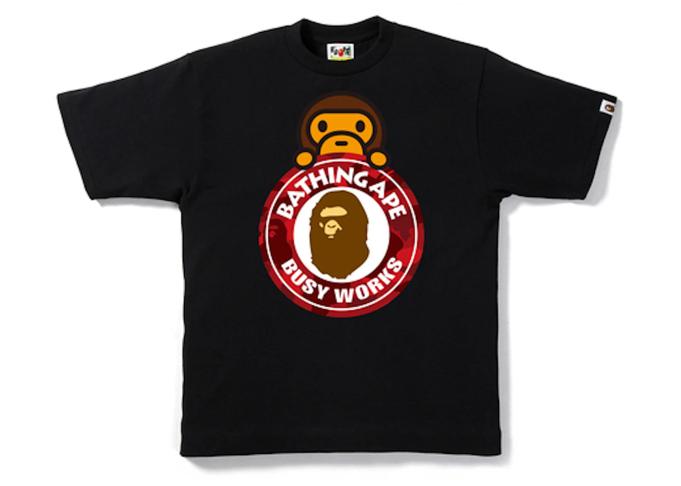 BAPE Color Camo Milo On Busy Works Tee Black/Red
