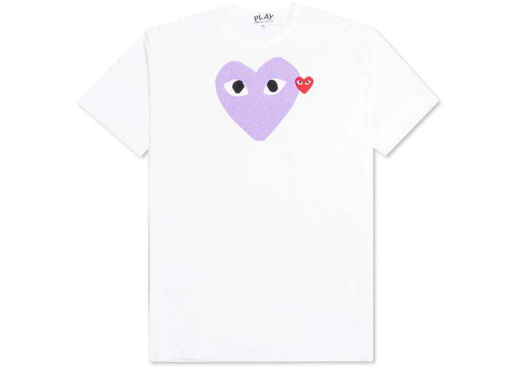 Comme des Garcons Play Red Emblem Heart T-shirt White/Purple