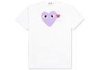 Comme des Garcons Play Red Emblem Heart T-shirt White/Purple