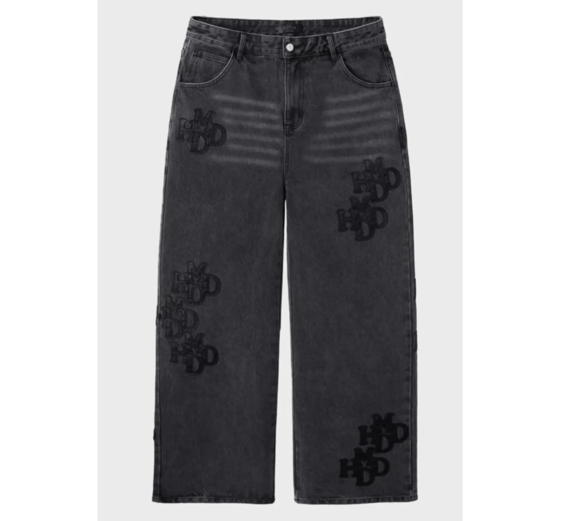 HMDD Double Knee Patch Pants Black