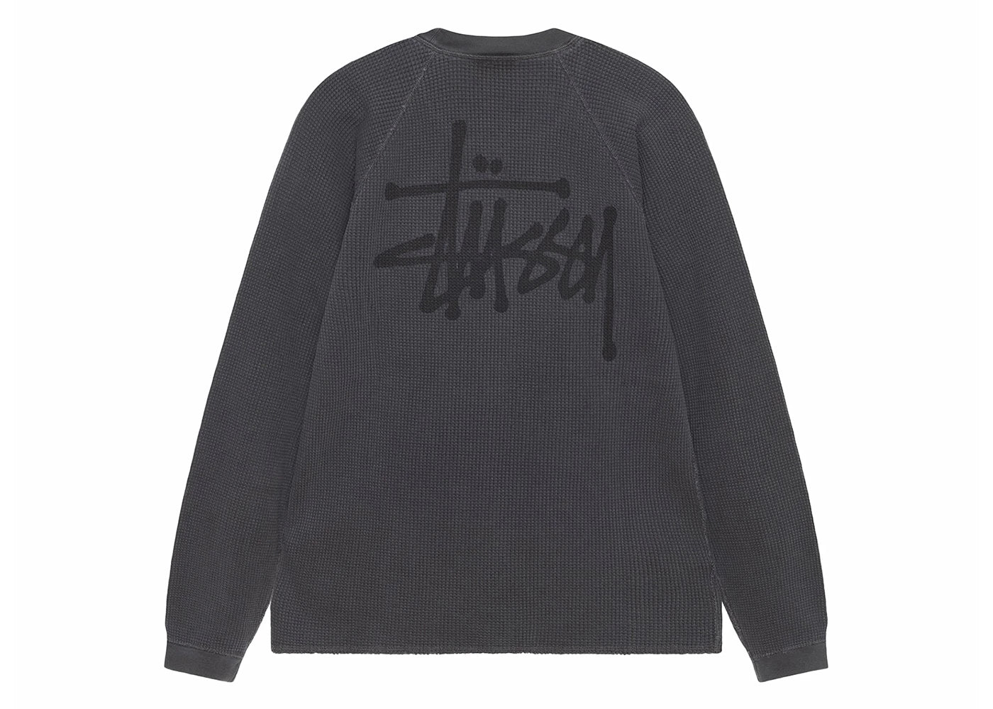 Stussy Raglan Thermal L/S Crew Washed Black