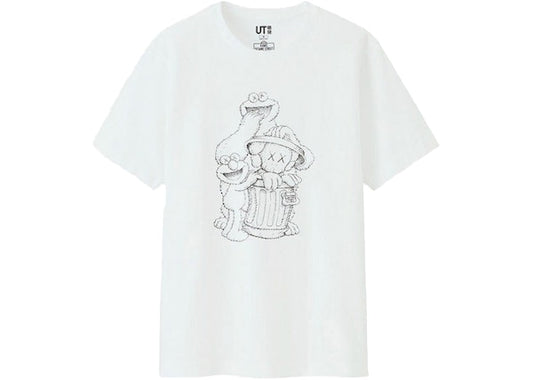 KAWS x Uniqlo x Sesame Street Companion Trash Can Outline Tee (US Sizing) White