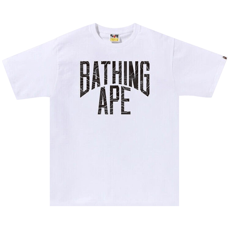 BAPE Layered Line Camo NYC Logo Tee 'White/Black'