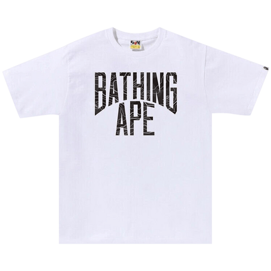 BAPE Layered Line Camo NYC Logo Tee 'White/Black'