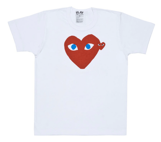 Comme des Garcons Play Red Heart Blue Eyes T-shirt White