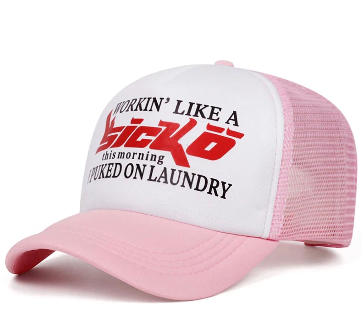 Sicko Laundry Trucker Hat Pink/White