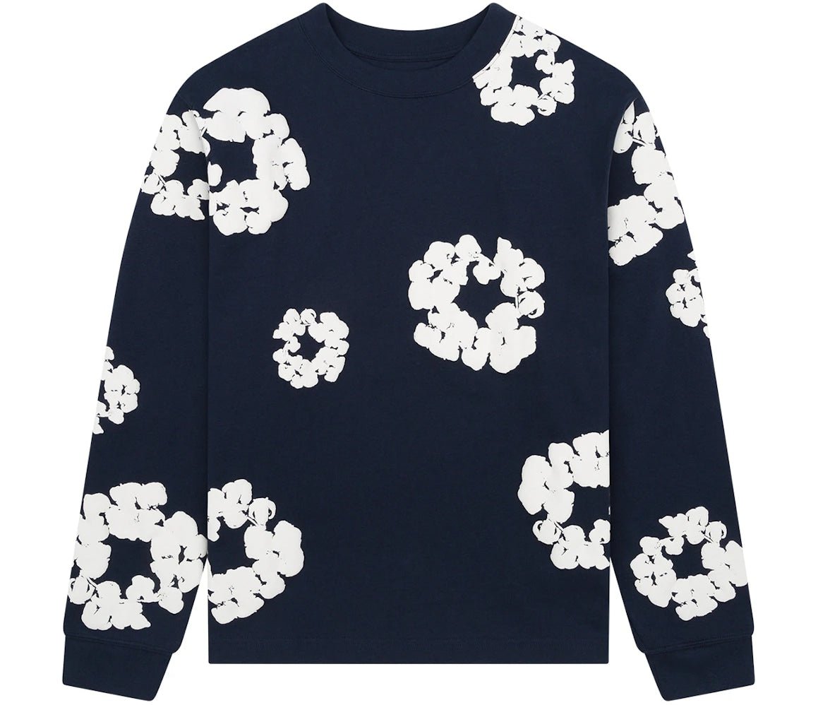 Denim Tears Cotton Wreath Long Sleeve Navy