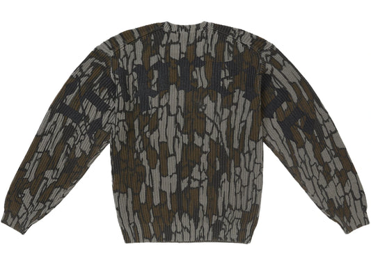 Supreme Old English Printed Sweater Mossy Oak Trebark Camo