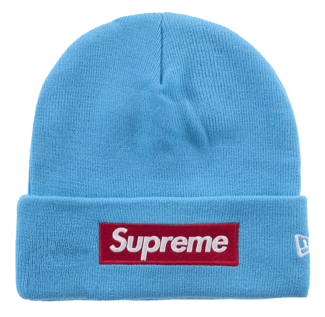 Supreme New Era Box Logo Beanie (FW25) Cyan