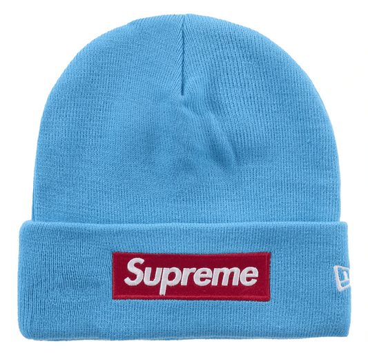 Supreme New Era Box Logo Beanie (FW25) Cyan