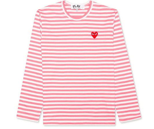 Comme des Garcons PLAY Pastelle Striped L/S Shirt - Pink