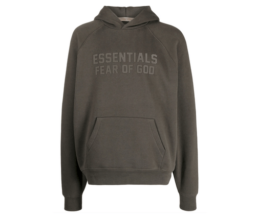 Fear of God Essentials Raglan Hoodie Gray Off Black