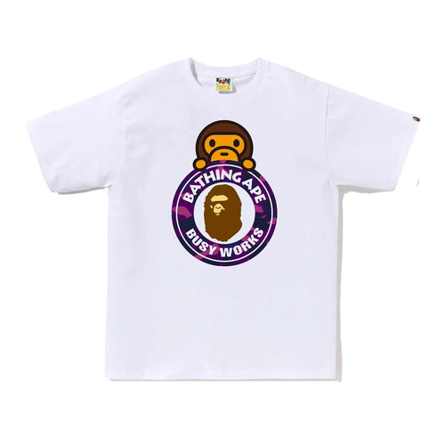 BAPE Color Camo Milo On Busy Works Tee White/Purple