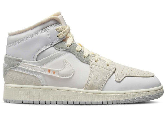 Jordan 1 Mid SE Craft Inside Out White Grey (GS)