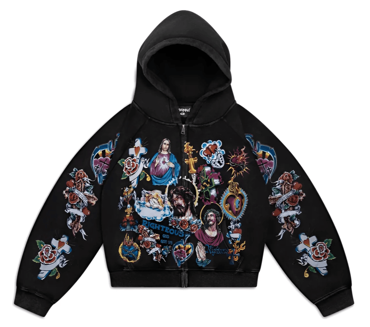 Righteous Zip-Up Hoodie Black