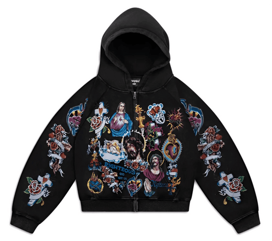 Righteous Zip-Up Hoodie Black