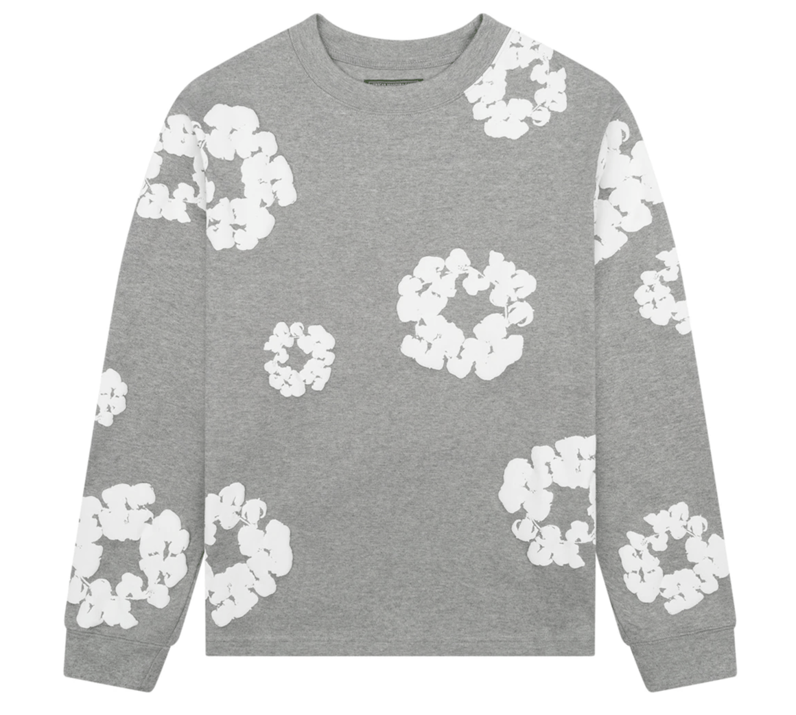 Denim Tears Cotton Wreath Long Sleeve Grey