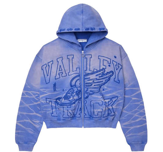 Vale Forever Wildflower Garden Zip Up Hoodie Blue