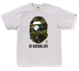 Bape Big Head Camo Green Tee Grey