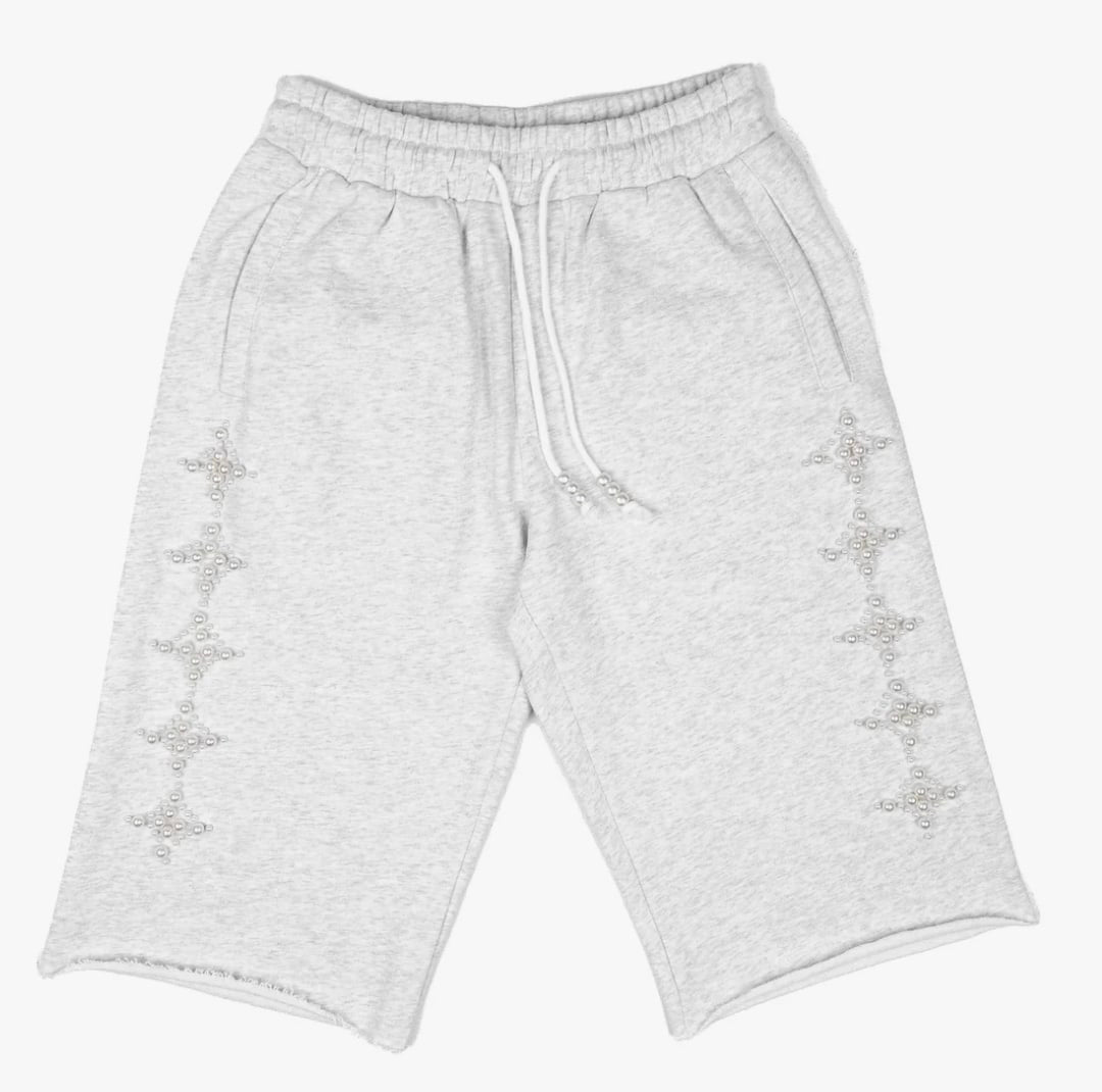 Commons Pearled Star Sweatshort Heather Grey