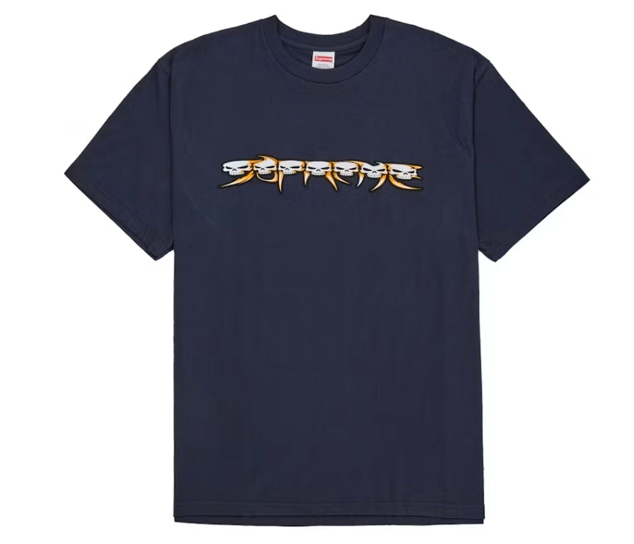 Supreme Skulls Spellout Tee Navy