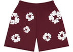 Denim Tears Cotton Wreath Sweatshorts Burgundy