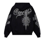 Revenge Rose Sword Bejeweled Zip Up