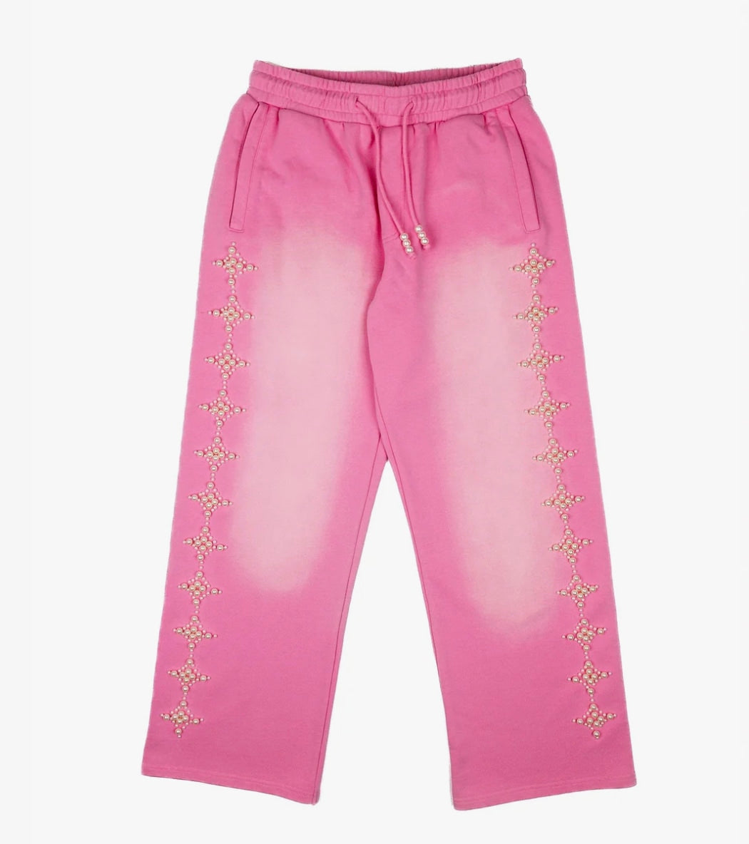 Commons Pearled Star Sweatpants Faded Pink