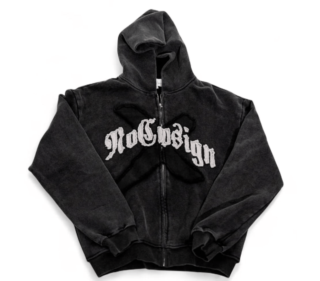No Cosign Shadow Banned Zip-Up Black