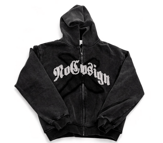 No Cosign Shadow Banned Zip-Up Black