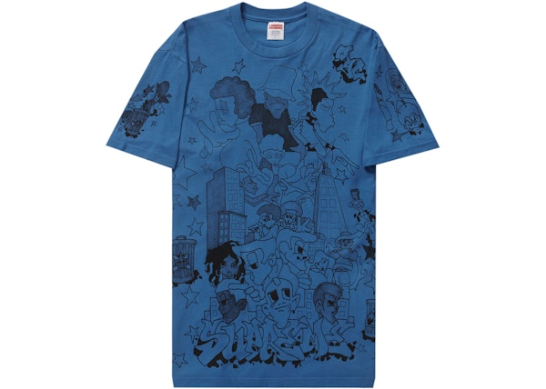 Supreme Downtown Tee Faded Blue